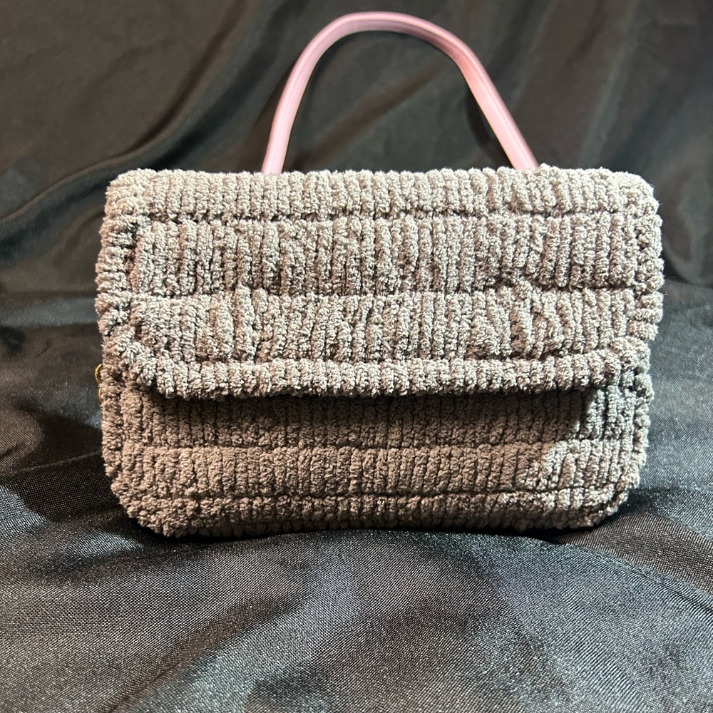 HANDMADE - Crocheted Purse, Gray